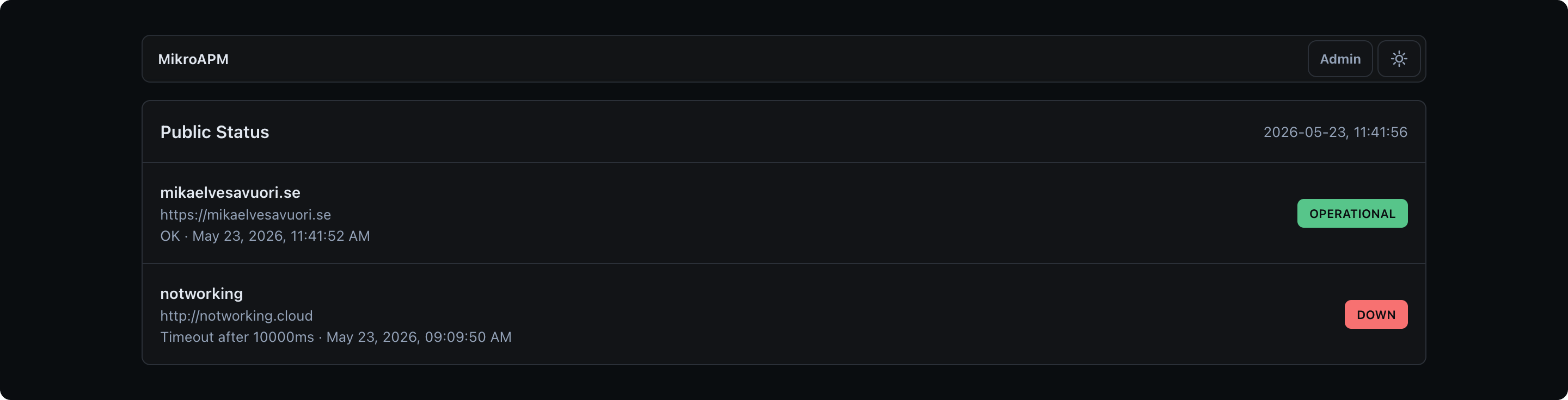 MikroAPM interface screenshot